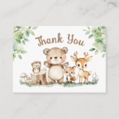 Woodland Baby shower Forest Flat Dank u kaart (Voorkant)