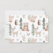 Woodland Baby shower Foto Bedankkaart (Achterkant)