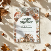 Woodland Baby Shower Fox Deer Bear Gender Neutral Kaart