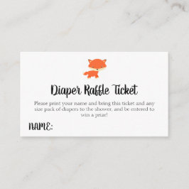 Woodland Baby shower Fox Luier Raffle Ticket Informatiekaartje