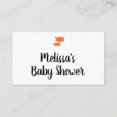 Woodland Baby shower Fox Luier Raffle Ticket Informatiekaartje (Achterkant)