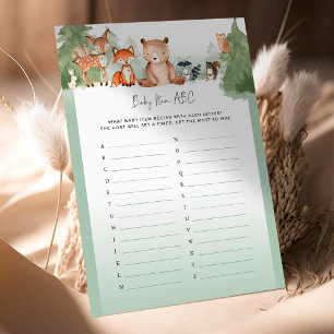 Woodland Baby shower Game Baby Item ABC