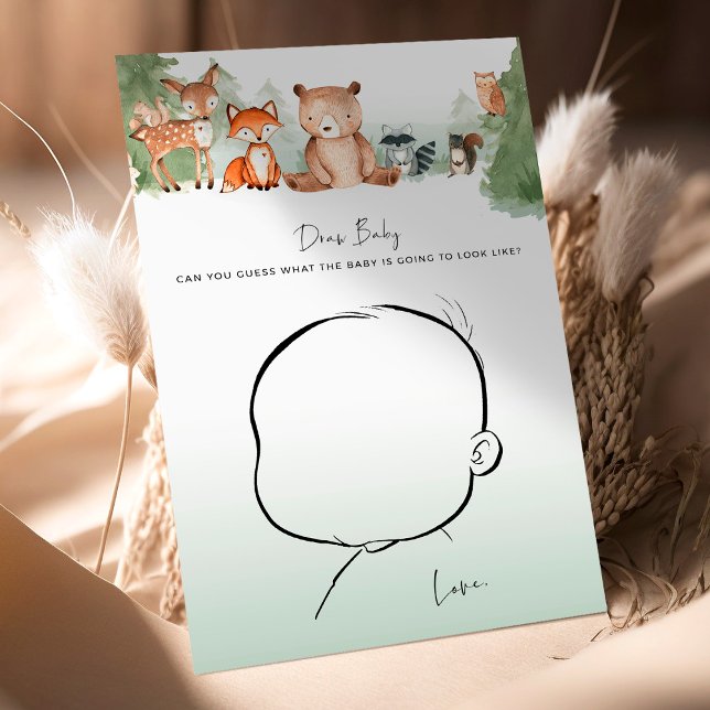 Woodland Baby shower Game Draw Baby! (Creator heeft geüpload)