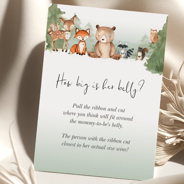 Woodland Baby shower Game Hoe groot is haar Belly? (Creator heeft geüpload)