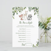 Woodland Baby shower Game - Prijs is juist (Staand voorkant)