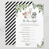 Woodland Baby shower Game - Prijs is juist (Voorkant / Achterkant)