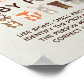 Woodland Baby shower Game - Raad eens de Baby Food Poster (Hoek)