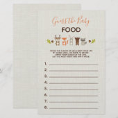 Woodland Baby shower Game - Raad eens over het Bab (Voorkant / Achterkant)