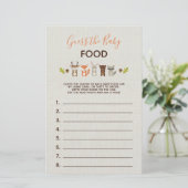 Woodland Baby shower Game - Raad eens over het Bab (Staand voorkant)