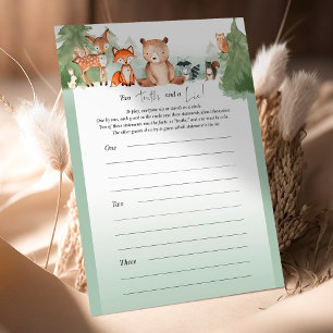 Woodland Baby shower Game Two Truths and a Lie