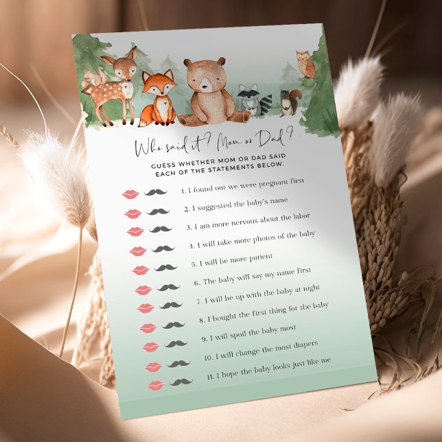 Woodland Baby shower Game, wie zei het? (Creator heeft geüpload)