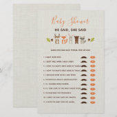 Woodland Baby shower Game zei ze: (Voorkant / Achterkant)