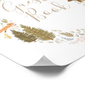 Woodland Baby shower Gastenboek teken Poster (Hoek)