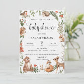 Woodland Baby shower Gender Neutral Kaart (Staand voorkant)