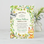 Woodland Baby shower Gender Neutral Kaart (Staand voorkant)