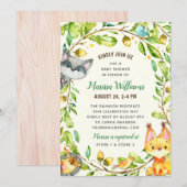 Woodland Baby shower Gender Neutral Kaart (Voorkant / Achterkant)