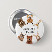 Woodland Baby shower Gender Neutral Ronde Button 5,7 Cm (Voorkant /achterkant)