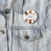 Woodland Baby shower Gender Neutral Ronde Button 5,7 Cm (In situ)