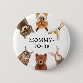 Woodland Baby shower Gender Neutral Ronde Button 5,7 Cm