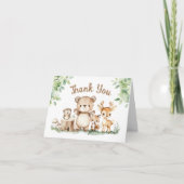 Woodland Baby shower gevouwen dank u kaart (Voorkant)
