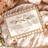 Woodland Baby shower Gingham Bedankkaart