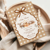 Woodland Baby shower Gingham Herfst Kaart