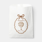 Woodland Baby shower Gingham Neutral Bedankzakje (Voorkant)