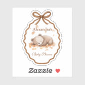 Woodland Baby shower Gingham Neutral Sticker (Vel)