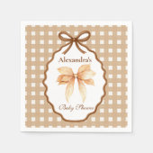 Woodland Baby shower Gingham Servet (Voorkant)