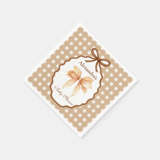 Woodland Baby shower Gingham Servet (Hoek)