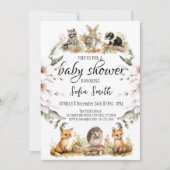 Woodland Baby shower Greenery Bosuitnodiging Kaart (Voorkant)
