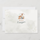 Woodland Baby shower Greenery Invitation Kaart (Achterkant)