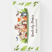 Woodland Baby shower groen achtergrond banner (Verticaal)