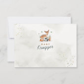 Woodland Baby shower groen dank u nota nemen van K Bedankkaart (Achterkant)