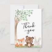 Woodland Baby shower Hartelijk dank Bedankkaart (Voorkant)