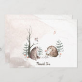 Woodland Baby shower Hartelijk dank Bedankkaart (Voorkant / Achterkant)