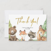 Woodland Baby shower Hartelijk dank Bedankkaart (Voorkant)