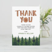 Woodland Baby shower Hartelijk dank Bedankkaart (Staand voorkant)