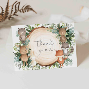 Woodland Baby shower Hartelijk dank Bedankkaart