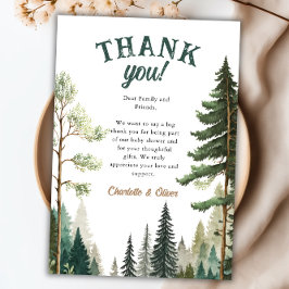 Woodland Baby shower Hartelijk dank Bedankkaart