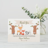 Woodland Baby shower Hartelijk dank Kaart (Staand voorkant)