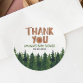 Woodland Baby shower Hartelijk dank Ronde Sticker