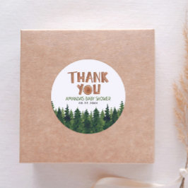 Woodland Baby shower Hartelijk dank Ronde Sticker