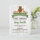 Woodland Baby shower Herfst Rustic Invitation Kaart (Staand voorkant)
