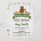 Woodland Baby shower Herfst Rustic Invitation Kaart (Voorkant / Achterkant)