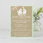 Woodland Baby shower Herten en Burlap Kaart (Staand voorkant)