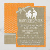 Woodland Baby shower Herten en Burlap Kaart (Voorkant / Achterkant)