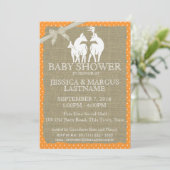 Woodland Baby shower Herten en Burlap Kaart (Staand voorkant)