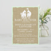 Woodland Baby shower Herten en Burlap Kaart (Staand voorkant)