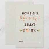 Woodland Baby shower Hoe groot is mama's Belly Gam (Voorkant / Achterkant)